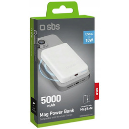 Powerbank Sbs TEBB5000MAG1CW MagSafe 5000mAh 10W Biały