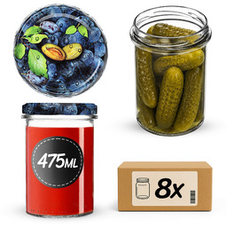Słoiki na przetwory Befa 475ml 8szt fi 82