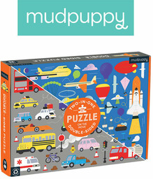 Mudpuppy, puzzle, dwustronne 2w1 Środki transportu, 100 el.