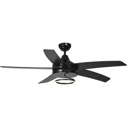 Czarny wentylator sufitowy 132 cm z LED