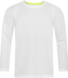 Longsleeve Sportowy, Koszulka, T-shirt z Długim Rękawem, Biały,