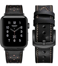 PASEK SKÓRZANY DO APPLE WATCH 1/2/3/4/5/6 38/40MM BLACK