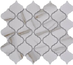 Mozaika ceramiczna Biała Calacatta Gold Arabeska Matowa 29,3
