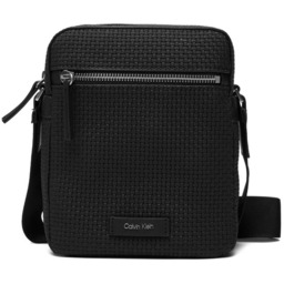 Saszetka Calvin Klein Embossed Woven Reporter LV04D3208G Czarny