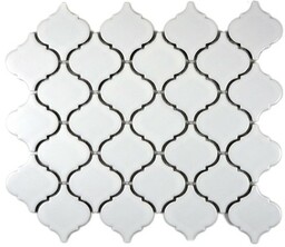 Mozaika ceramiczna Biała Arabeska Matowa 29,3 24,5 0,6