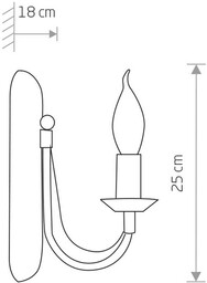 Nowodvorski Lighting Kinkiet Ares w kształcie żyrandola, 1-punktowa