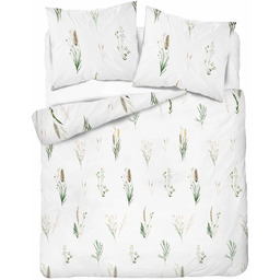 Pościel bawełniana biała w polne trawy POK-468