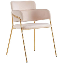 Krzesło welurowe na złotych nogach C-891 beż #5