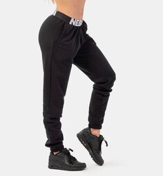 NEBBIA Damskie spodnie dresowe Iconic Mid-Waist Black