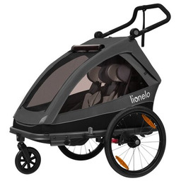 LIONELO Przyczepka rowerowa Cama 64kg Pasy Szaro-grafitowy