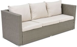 Technorattanowa sofa 3 osobowa Roma Garden Point jasnoszara