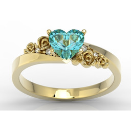 Pierścionek z topazem Swarovski Blue i diamentami AP-53Z