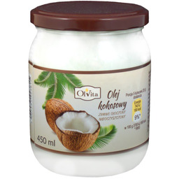 Olvita, Olej kokosowy, zimnotłoczony, 450 ml