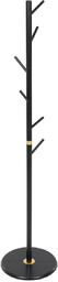 Autronic DR-N1006 BK Drewniany wieszak stojak czarny, 40