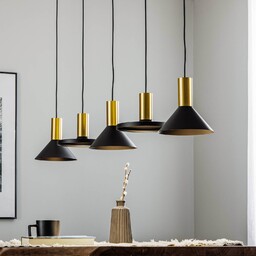 Nowodvorski Lighting Lampa żyrandol Hermanos V 5-punktowa czarny/mosiądz