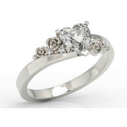 Pierścionek z topazem Swarovski White i diamentami AP-53B