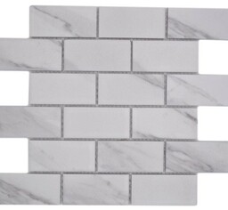 Mozaika ceramiczna Biała Calacatta Grey Prostokąt 29,5x29,1x0,65 cm