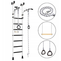 Drabinka gimnastyczna dla dzieci Kometa 5 biało-czarny