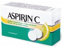 Aspirin C Tabletki musujące 0,4g+0,24g, 20 tabl. BAYER