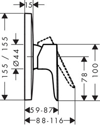 HANSGROHE 71765140 Talis E Jednouchwytowa bateria prysznicowa, podtynkowa