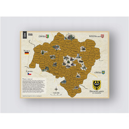 Mapa plakat zdrapka Dolnośląskie do odkrycia Dolny Śląsk