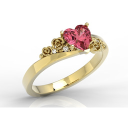 Pierścionek z topazem Swarovski Red i cyrkoniami AP-53Z