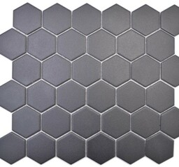 Mozaika ceramiczna Czarna Hexagon Matowa 32,5 28,1x0,6 cm