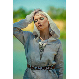 Pakamera Sukienka lniana z wielkim kapturem ,boho,