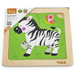 VIGA Puzzle Na podkładce: Zebra 51317 (4 elementy)