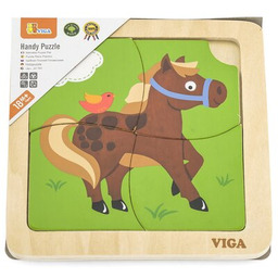 VIGA Puzzle Na podkładce: Konik 51312 (4 elementy)