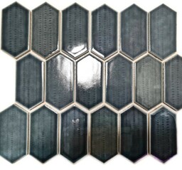 Mozaika ceramiczna Czarna Hexagon Polerowana 25,3x29,3x0,75 cm