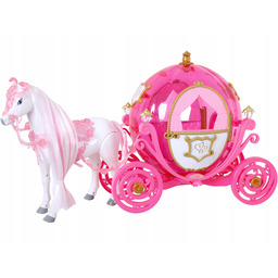 Różowa Duża Kareta Dynia Z Chodzącym Koniem Chodzący