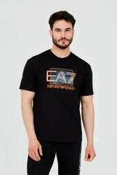 EA7 Czarny t-shirt z holograficznym logo, Wybierz