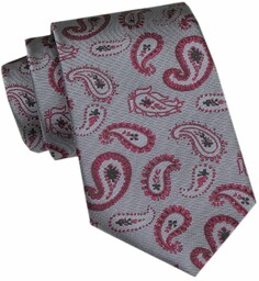 Elegancki Krawat Męski Angelo di Monti - Szary,