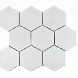 Mozaika ceramiczna Biała Hexagon Matowa 25,6x29,5x0,65 cm