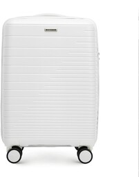 Walizka kabinowa z polipropylenu z błyszczącymi paskami złamana