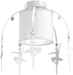 Lampa sufitowa dziecięca z abażurem BALETNICA biały śr.