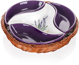 BANQUET Misa serwująca ceramiczna czteroczęściowa LAVENDER,