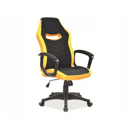 Fotel Obrotowy Czarno-Żółty Krzesło do Biurka