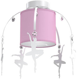 Lampa sufitowa dziecięca z abażurem BALETNICA różowy śr.