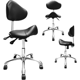 Taboret trzystopniowy kosmetyczny z oparciem hoker fryzjerski stołek