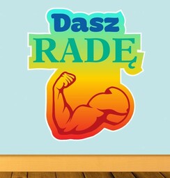 Kolorowa naklejka ścienna: Dasz radę