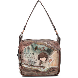 Anekke Brązowa Torebka Modna Listonoszka Damska