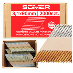 Gwoździe Do Gwoździarki Ocynkowane Łączone Papierem 3,1x90 R