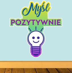 Kolorowa naklejka ścienna: Myśl pozytywnie