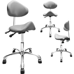 Taboret trzystopniowy kosmetyczny z oparciem hoker fryzjerski stołek