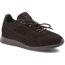 Chebello Brązowe Sneakersy Modne Welurowe Obuwie Damskie