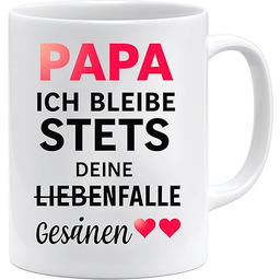 Kubek z napisem "Ich bleibe immer deine Liebensfall",