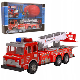 Duży Wóz Strażacki Auto Straż Pożarna Zestaw Strażaka