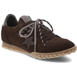 Chebello Brązowe Sneakersy Skórzane Obuwie Damskie